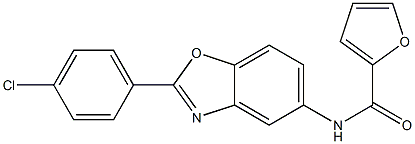 N-[2-(4-chlorophenyl)-1,3-benzoxazol-5-yl]-2-furamide Struktur