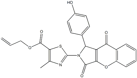 allyl2-(1-(4-hydroxyphenyl)-3,9-dioxo-3,9-dihydrochromeno[2,3-c]pyrrol-2(1H)-yl)-4-methyl-1,3-thiazole-5-carboxylate Struktur