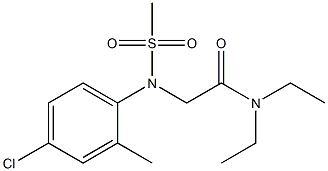 2-[4-chloro-2-methyl(methylsulfonyl)anilino]-N,N-diethylacetamide Struktur