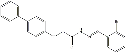 2-([1,1'-biphenyl]-4-yloxy)-N'-(2-bromobenzylidene)acetohydrazide Struktur