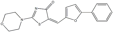 2-(4-morpholinyl)-5-[(5-phenyl-2-furyl)methylene]-1,3-thiazol-4(5H)-one Struktur