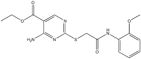 ethyl 4-amino-2-[(2-{[2-(methyloxy)phenyl]amino}-2-oxoethyl)sulfanyl]pyrimidine-5-carboxylate Struktur