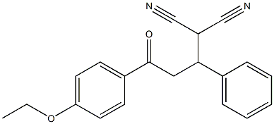 2-[3-(4-ethoxyphenyl)-3-oxo-1-phenylpropyl]malononitrile Struktur