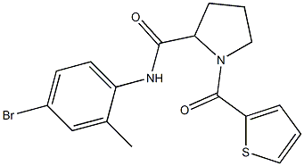 N-(4-bromo-2-methylphenyl)-1-(thien-2-ylcarbonyl)pyrrolidine-2-carboxamide Struktur