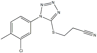 3-{[1-(3-chloro-4-methylphenyl)-1H-tetraazol-5-yl]sulfanyl}propanenitrile Struktur