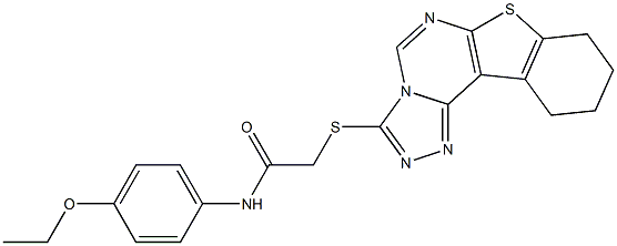 N-[4-(ethyloxy)phenyl]-2-(8,9,10,11-tetrahydro[1]benzothieno[3,2-e][1,2,4]triazolo[4,3-c]pyrimidin-3-ylsulfanyl)acetamide Struktur