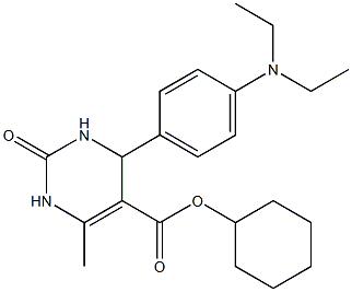 cyclohexyl 4-[4-(diethylamino)phenyl]-6-methyl-2-oxo-1,2,3,4-tetrahydro-5-pyrimidinecarboxylate Struktur