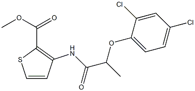 methyl 3-{[2-(2,4-dichlorophenoxy)propanoyl]amino}-2-thiophenecarboxylate Struktur