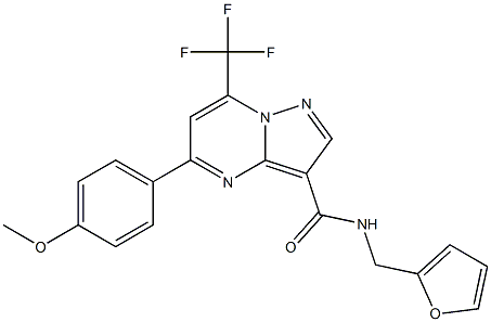 N-(2-furylmethyl)-5-(4-methoxyphenyl)-7-(trifluoromethyl)pyrazolo[1,5-a]pyrimidine-3-carboxamide Struktur