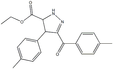 ethyl 3-(4-methylbenzoyl)-4-(4-methylphenyl)-4,5-dihydro-1H-pyrazole-5-carboxylate Struktur