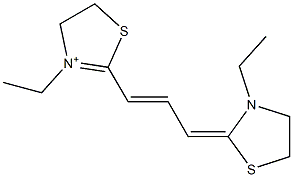 3-ethyl-2-[3-(3-ethyl-1,3-thiazolidin-2-ylidene)-1-propenyl]-4,5-dihydro-1,3-thiazol-3-ium Struktur