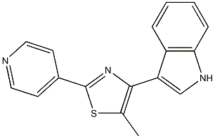 3-[5-methyl-2-(4-pyridinyl)-1,3-thiazol-4-yl]-1H-indole Struktur