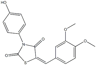 5-(3,4-dimethoxybenzylidene)-3-(4-hydroxyphenyl)-1,3-thiazolidine-2,4-dione Struktur