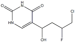 5-(4-chloro-3-fluoro-1-hydroxybutyl)-2,4(1H,3H)-pyrimidinedione Struktur