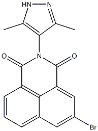 5-bromo-2-(3,5-dimethyl-1H-pyrazol-4-yl)-1H-benzo[de]isoquinoline-1,3(2H)-dione Struktur