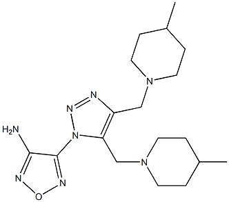 4-{4,5-bis[(4-methyl-1-piperidinyl)methyl]-1H-1,2,3-triazol-1-yl}-1,2,5-oxadiazol-3-amine Struktur