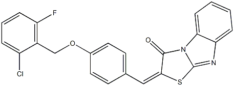 2-{4-[(2-chloro-6-fluorobenzyl)oxy]benzylidene}[1,3]thiazolo[3,2-a]benzimidazol-3(2H)-one Struktur