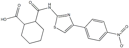 2-{[(4-{4-nitrophenyl}-1,3-thiazol-2-yl)amino]carbonyl}cyclohexanecarboxylic acid Struktur