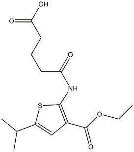 5-{[3-(ethoxycarbonyl)-5-isopropyl-2-thienyl]amino}-5-oxopentanoic acid Struktur