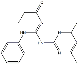 N-(4,6-dimethyl-2-pyrimidinyl)-N'-phenyl-N''-propionylguanidine Struktur