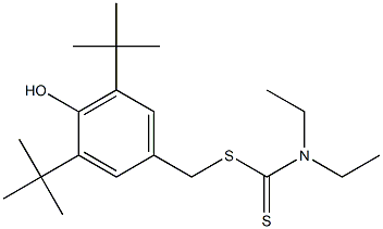 3,5-ditert-butyl-4-hydroxybenzyl diethyldithiocarbamate Struktur