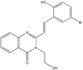 2-[2-(5-bromo-2-hydroxyphenyl)vinyl]-3-(2-hydroxyethyl)-4(3H)-quinazolinone Struktur