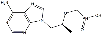 [[(1S)-2-(6-Amino-9H-purin-9-yl)-1-methylethoxy]methyl]phosphinic acid Struktur