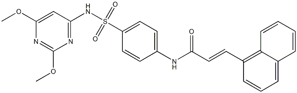 (E)-N-(4-{[(2,6-dimethoxy-4-pyrimidinyl)amino]sulfonyl}phenyl)-3-(1-naphthyl)-2-propenamide Struktur