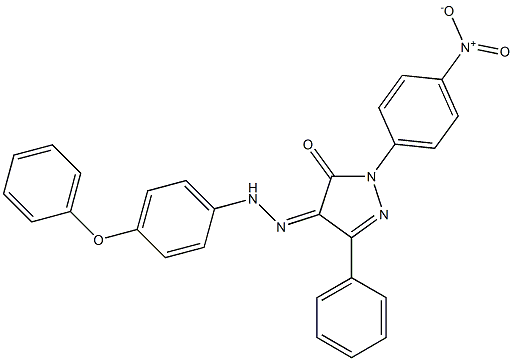 1-(4-nitrophenyl)-3-phenyl-1H-pyrazole-4,5-dione 4-[N-(4-phenoxyphenyl)hydrazone] Struktur