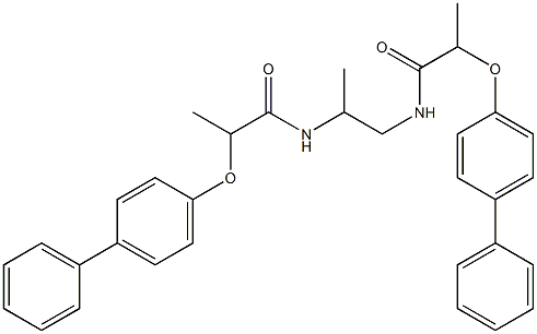 2-([1,1'-biphenyl]-4-yloxy)-N-(2-{[2-([1,1'-biphenyl]-4-yloxy)propanoyl]amino}-1-methylethyl)propanamide Struktur