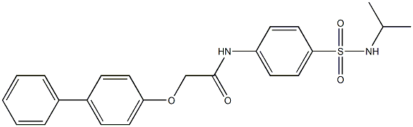 2-([1,1'-biphenyl]-4-yloxy)-N-{4-[(isopropylamino)sulfonyl]phenyl}acetamide Struktur