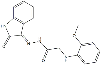 2-(2-methoxyanilino)-N'-(2-oxo-1,2-dihydro-3H-indol-3-ylidene)acetohydrazide Struktur