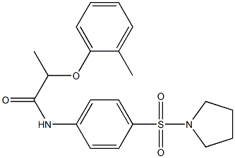 2-(2-methylphenoxy)-N-[4-(1-pyrrolidinylsulfonyl)phenyl]propanamide Struktur