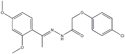 2-(4-chlorophenoxy)-N'-[(E)-1-(2,4-dimethoxyphenyl)ethylidene]acetohydrazide Struktur