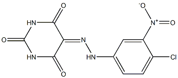 2,4,5,6(1H,3H)-pyrimidinetetrone 5-[N-(4-chloro-3-nitrophenyl)hydrazone] Struktur