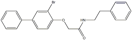 2-[(3-bromo[1,1'-biphenyl]-4-yl)oxy]-N-phenethylacetamide Struktur