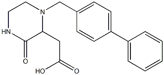 2-[1-([1,1'-biphenyl]-4-ylmethyl)-3-oxo-2-piperazinyl]acetic acid Struktur