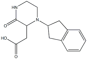 2-[1-(2,3-dihydro-1H-inden-2-yl)-3-oxo-2-piperazinyl]acetic acid Struktur