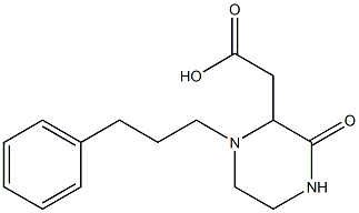 2-[3-oxo-1-(3-phenylpropyl)-2-piperazinyl]acetic acid Struktur