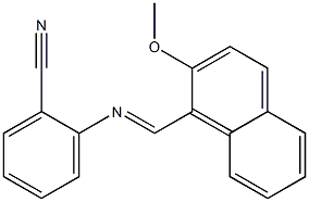 2-{[(E)-(2-methoxy-1-naphthyl)methylidene]amino}benzonitrile Struktur