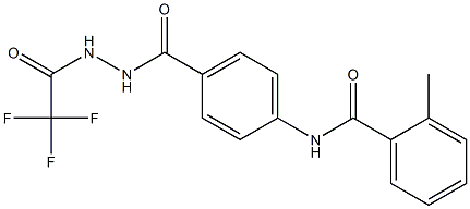 2-methyl-N-(4-{[2-(2,2,2-trifluoroacetyl)hydrazino]carbonyl}phenyl)benzamide Struktur