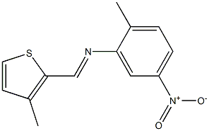 N-(2-methyl-5-nitrophenyl)-N-[(E)-(3-methyl-2-thienyl)methylidene]amine Struktur