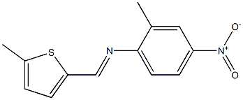 N-(2-methyl-4-nitrophenyl)-N-[(E)-(5-methyl-2-thienyl)methylidene]amine Struktur