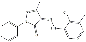 3-methyl-1-phenyl-1H-pyrazole-4,5-dione 4-[N-(2-chloro-3-methylphenyl)hydrazone] Struktur