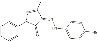 3-methyl-1-phenyl-1H-pyrazole-4,5-dione 4-[N-(4-bromophenyl)hydrazone] Struktur