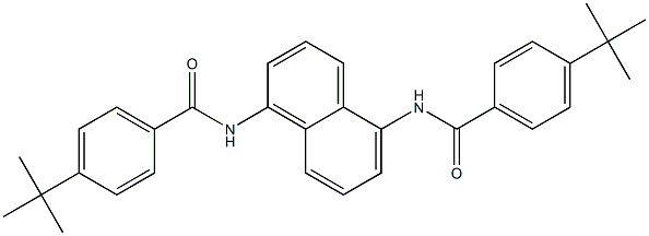 4-(tert-butyl)-N-(5-{[4-(tert-butyl)benzoyl]amino}-1-naphthyl)benzamide Struktur