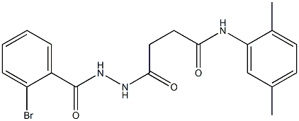 4-[2-(2-bromobenzoyl)hydrazino]-N-(2,5-dimethylphenyl)-4-oxobutanamide Struktur