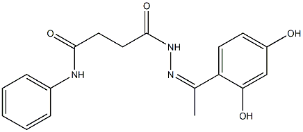 4-{2-[(Z)-1-(2,4-dihydroxyphenyl)ethylidene]hydrazino}-4-oxo-N-phenylbutanamide Struktur