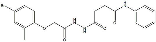 4-{2-[2-(4-bromo-2-methylphenoxy)acetyl]hydrazino}-4-oxo-N-phenylbutanamide Struktur