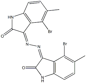 4-bromo-5-methyl-1H-indole-2,3-dione 3-[N-(4-bromo-5-methyl-2-oxo-1,2-dihydro-3H-indol-3-ylidene)hydrazone] Struktur